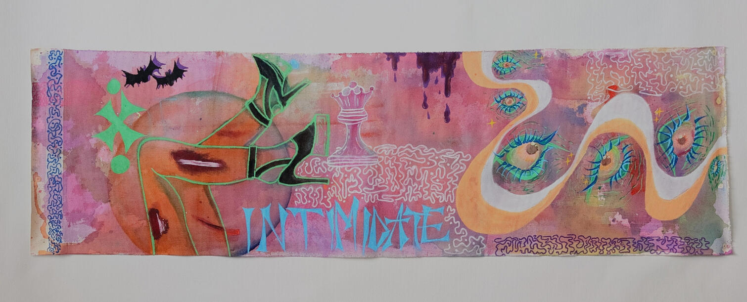 Untitled 2024: 10x24in acrylic on canvas fabric