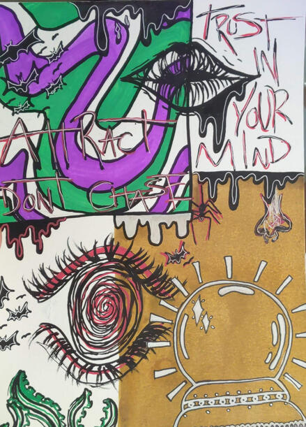 attract 2021: 11x9 gouache on paper