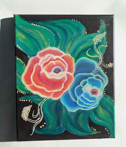 Untitled 2022: 10x7 acrylic and Posca pen on canvas