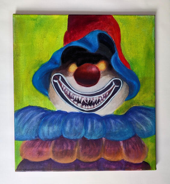 The Parasite 2023: 2/2 of diptych 18x16 acrylic on canvas